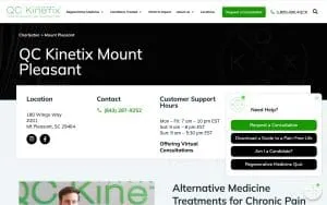 QC Kinetix (Mt Pleasant) website