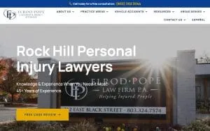 Elrod Pope Accident & Injury Attorneys Rock Hill website
