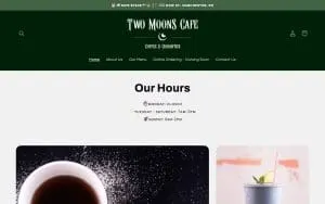 Two Moons Coffee & Curiosities website