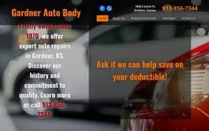 Gardner Auto Body & Towing website