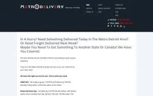Metro Delivery website