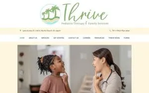 Thrive Pediatric Therapy & Family Services website