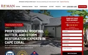Roman Roofing & Gutters website