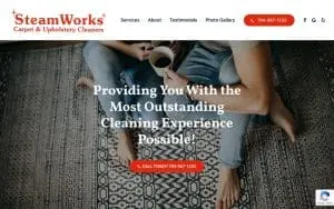 Steamworks Carpet and Upholstery Cleaners of Matthews website