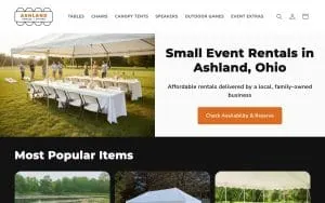 Ashland Tables and Chairs website