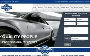 Marksman Auto Body website