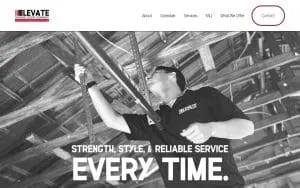 Elevate Garage Door Co. website