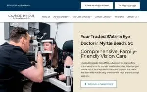 Advanced Eye Care of Myrtle Beach website
