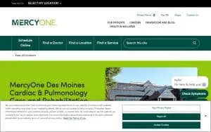 MercyOne Des Moines Cardiac and Pulmonary Prevention and Rehabilitation website