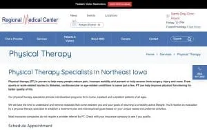 Physical Therapy (Regional Medical Center) website