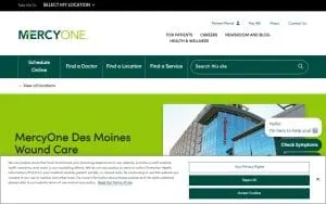 MercyOne Des Moines Wound Care website