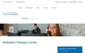 New England Cancer Specialists - Radiation Therapy Center website