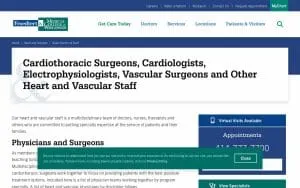 Froedtert Cardiology doctors of Milwaukee website