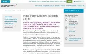 Institute of Living- Olin Neuropsychiatry Research Center website