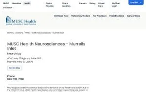 MUSC Health Neurosciences - Murrells Inlet website