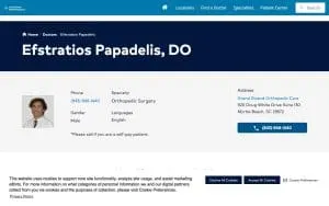 Efstratios Papadelis, DO website