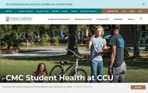 Coastal Carolina University Student Health and Counseling Services website