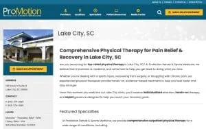 ProMotion Rehab and Sports Medicine - Lake City website
