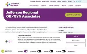 Jefferson Regional OB/GYN Associates website