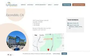 Synovation Medical Group - Escondido website