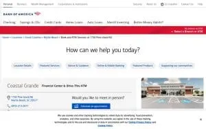 Bank of America ATM (Drive-thru) website