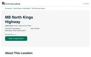 First Citizens Bank of Myrtle Beach website