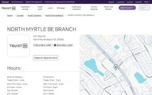 Truist of North Myrtle Beach website