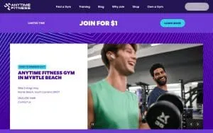 Anytime Fitness of Myrtle Beach website