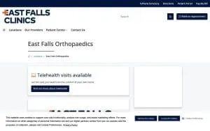 East Falls Orthopaedics website