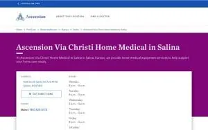 Ascension Via Christi Home Medical in Salina website