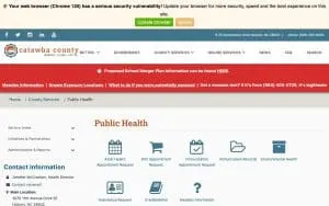 Catawba County Health Department website