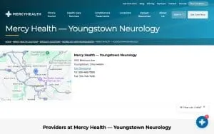Mercy Health - Youngstown Neurology website
