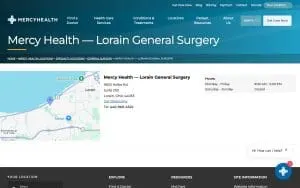 Mercy Health - Lorain General Surgery website