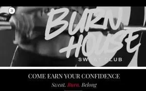 Burn House Sweat Club website