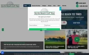 Pine Lakes Golf Packaging and Tee Times website