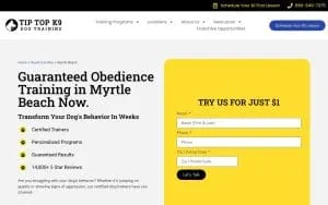 Tip Top K9 Myrtle Beach Dog Training website