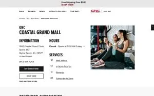 GNC of Myrtle Beach website