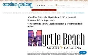 Carolina Pottery of Myrtle Beach website