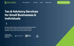 Reliable Tax & Business Services website