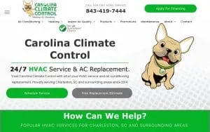 Carolina Climate Control of Charleston website