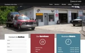 Charleston Auto Parts website