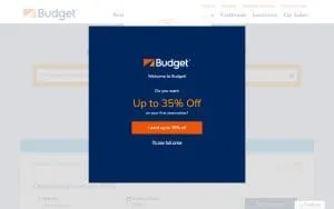 Budget Car Rental of Charleston website