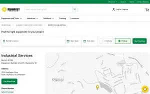 Sunbelt Rentals Industrial Services website