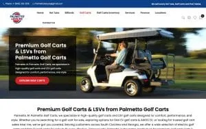 Palmetto Leisure (Hot Tubs, Golf Carts, Pool Tables) website