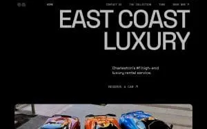 EastCoast Luxury/Exotic car Rentals website