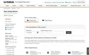 U-Haul Neighborhood Dealer of Charleston website