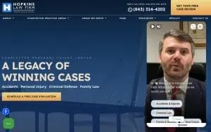 Hopkins Law Firm of Charleston website