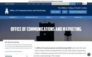 The Citadel Office of Communications and Marketing website