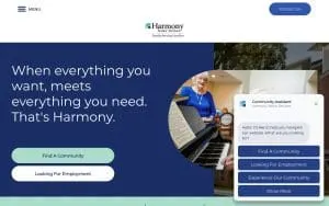 Harmony Senior Services website