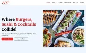 Art Burger Sushi Bar website